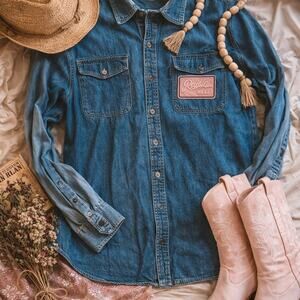 Vintage western shirt | Jean Shirt/ layering piece